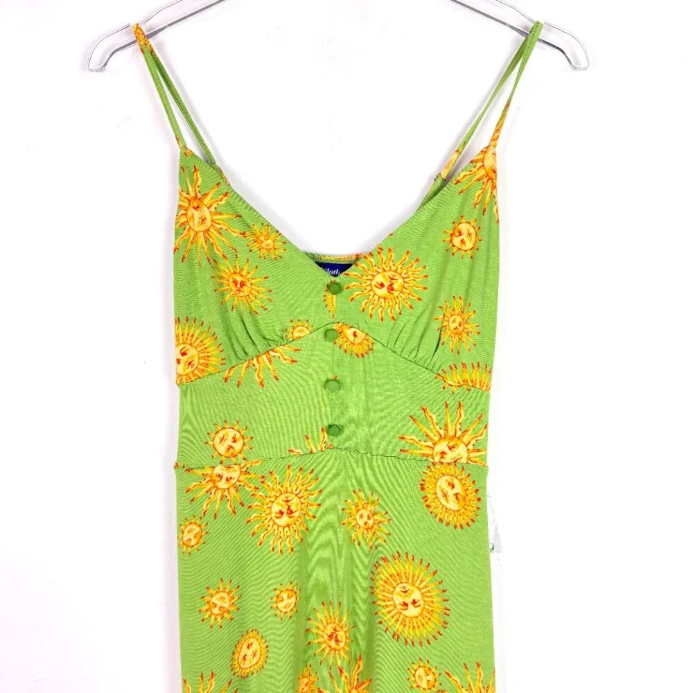 NWT Modcloth Seaside Vacay Slip Dress 90's Suns Lime Size Medium M NEW - Picture 3 of 11